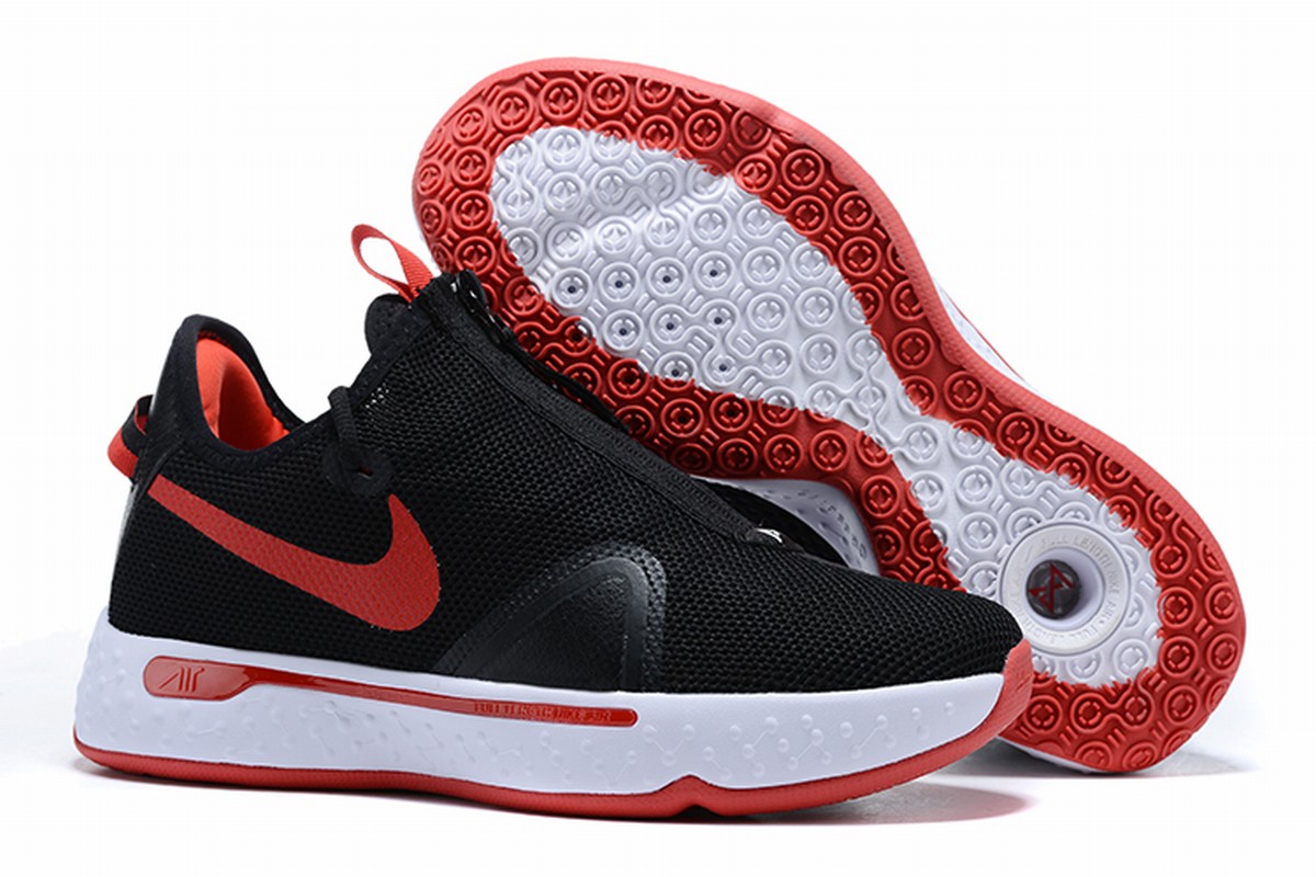 Nike PG 4 Men Shoes Black White Red